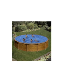 Piscine Hors-sol Mauritius - Ronde Imitation Bois (4,60x1,32 M) -Boutique De Piscines mauritius 460 1